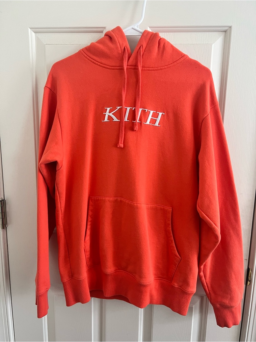 Kith Coral Crewneck Hoodie with White Logo